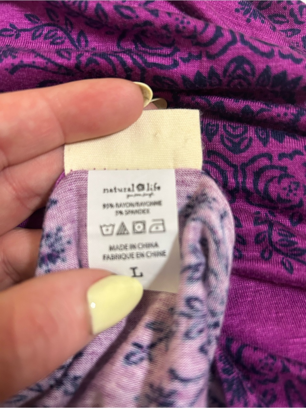 Natural Life Purple Boho Medallion Print Swing Dress Large - Picture 7 of 7